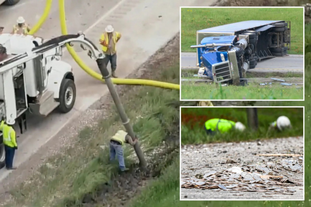 Texasda 8 mln dona tanga avtomobil yo‘liga sochilib ketdi - video