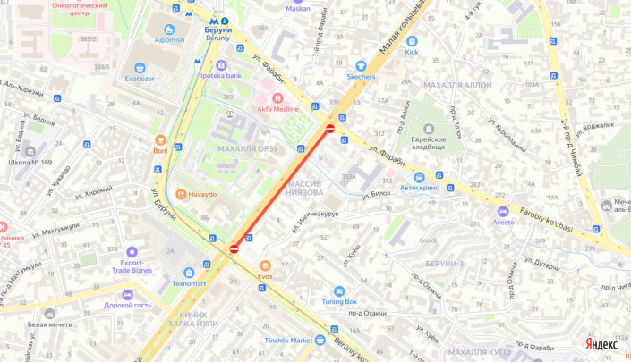 Toshkent ko‘chalaridan birida mashinalar harakati vaqtincha to‘xtatildi