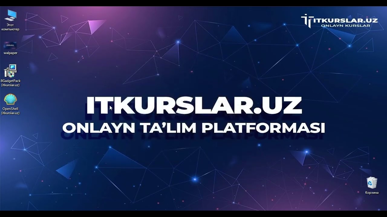 Windows ish stolini tartiblash va Пуск (Start) menyusini sozlash