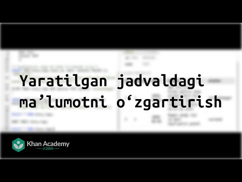 Yaratilgan jadvaldagi maʼlumotni o‘zgartirish