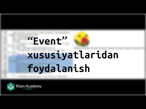 “Event” xususiyatlaridan foydalanish