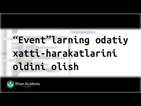 “Event”larning odatiy xatti-harakatlarini oldini olish