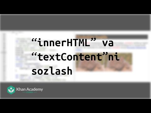 “innerHTML” va “textContent”ni sozlash